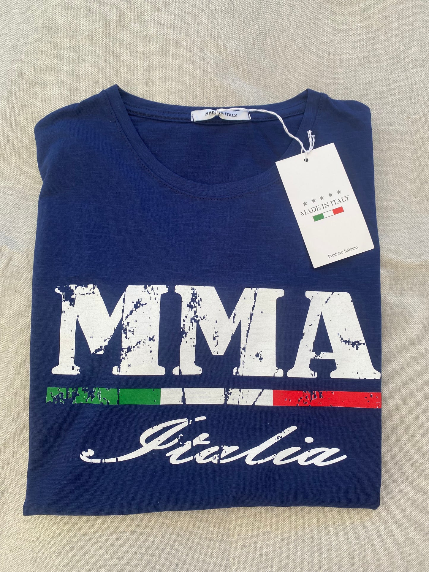 Maglieta cottone fiammato blu avio