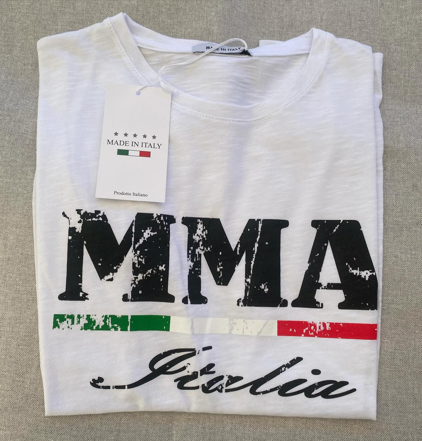 maglieta cottone fiammato manica corta biancho