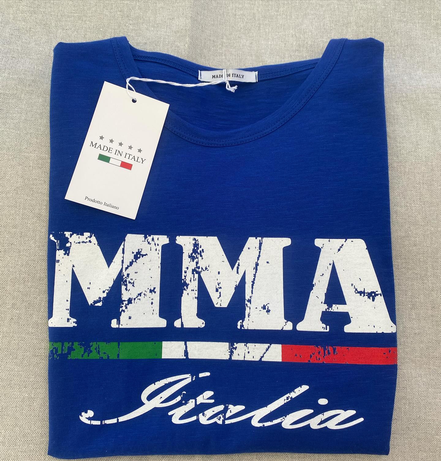 maglieta cottone fiammato manica corta blu avio