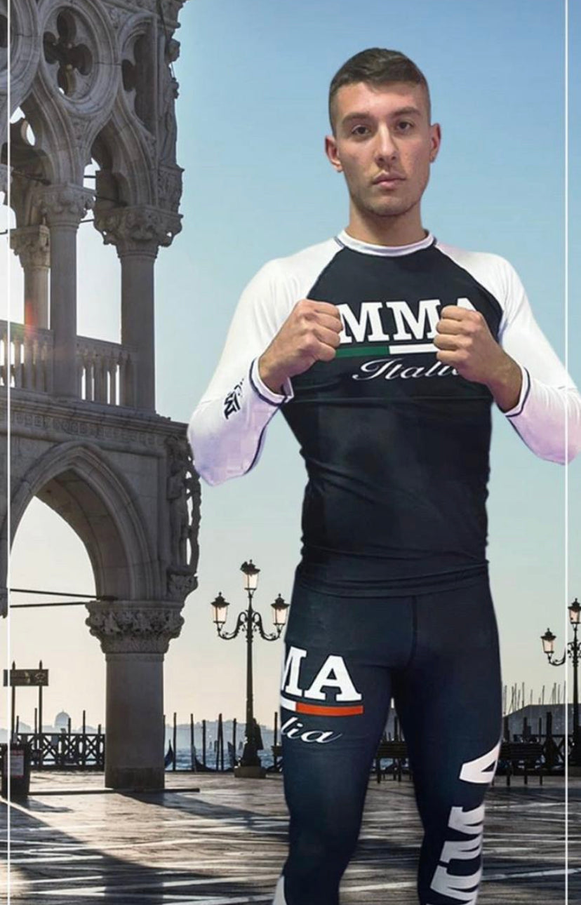 rasguard maglietta manica lunga pantalone lungo nero